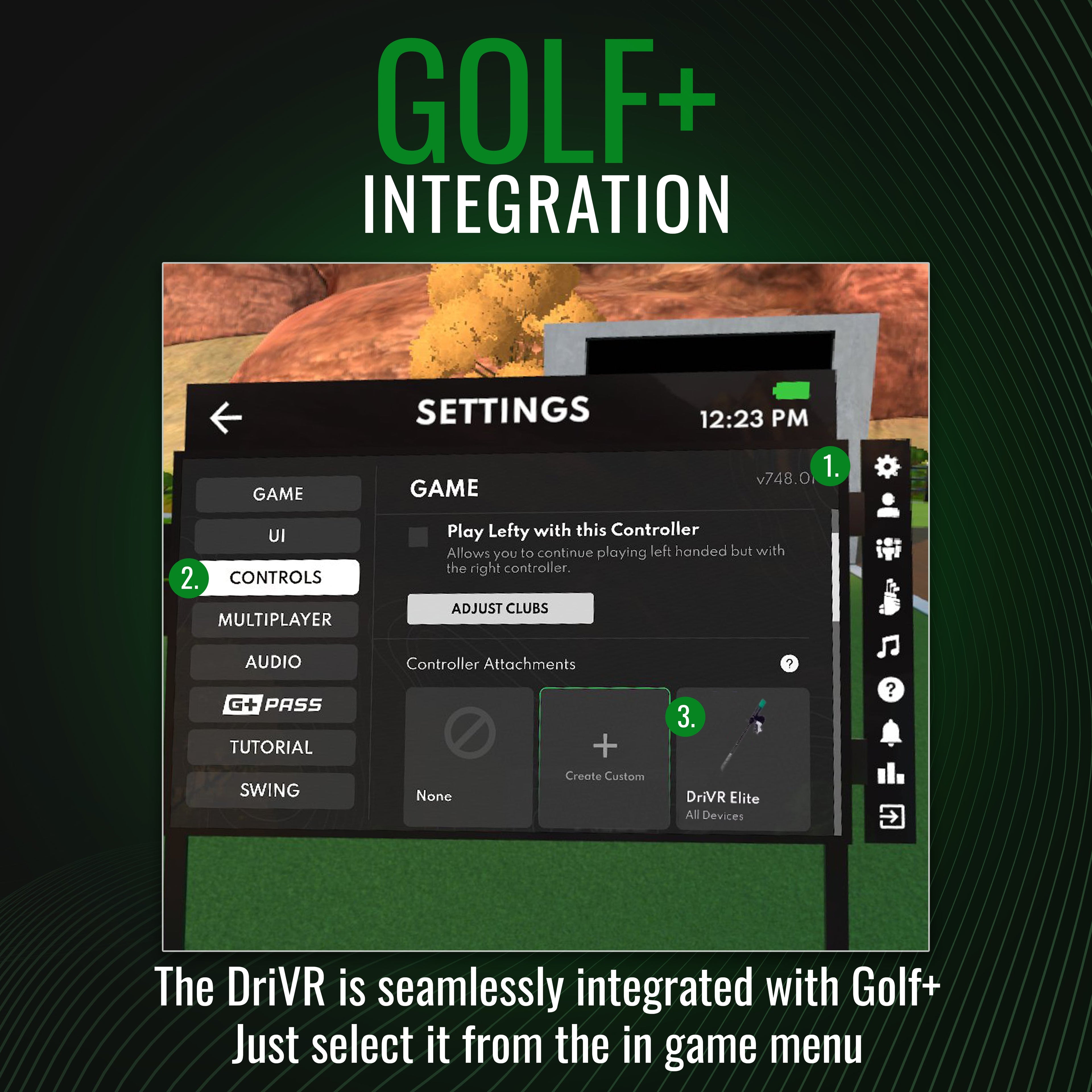 DriVR Elite - Adjustable VR Weighted Golf Club Handle Accessory